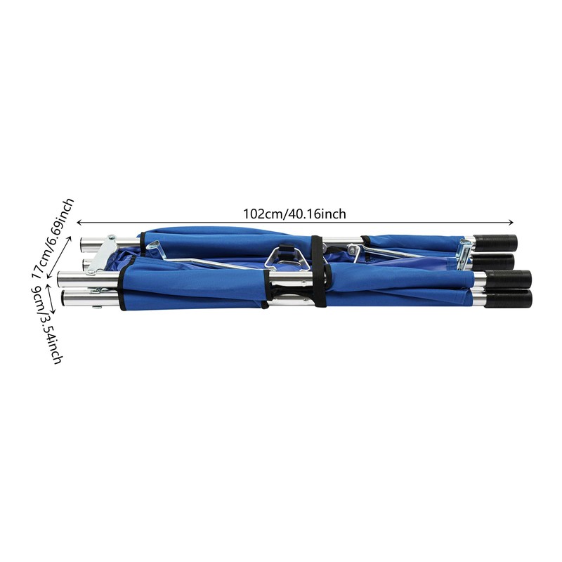 Folding Stretcher with 2 Adjustable Safety Straps & Heavy Duty