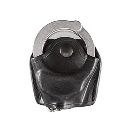 Aker Leather 506 Handcuff Case, Open Top, Black, Plain