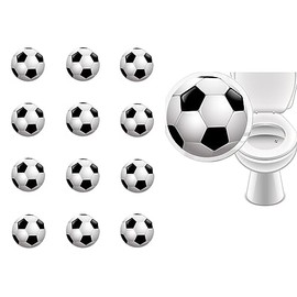 12 x LK-Trend & Style Toilet Sticker Set, Toilet Sticker/Urinal Sticker, Transparent Target Aid, Football Motif, Diameter 20-30 mm, Waterproof, for Toilet Bowl, Urinal & Pissoir