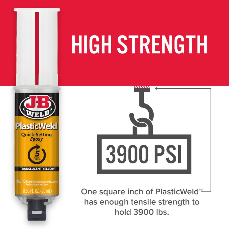 J-B Weld 50132 PlasticWeld Quick-Setting Epoxy Syringe - Translucent Yellow