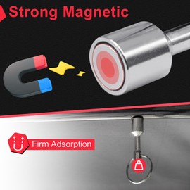 GOLD DEER 4Pcs Keychain Magnets for Testing Brass Mmagnetic Key Holder Keychain Pocket Magnets for Purse Gold Silver Jewelry Ferrous Metals Test Magnet Hanging Keys Holder,D12mm and 15mm