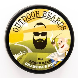 Outdoor Beards Beard Balm | 2 oz Cleansing Balm for Beards Short or Long | Beard Conditioner for Men | Essential Moisturizer for Every Man's Beard | Leave Hair and Skin Healthy (Grandpa's Pipe)