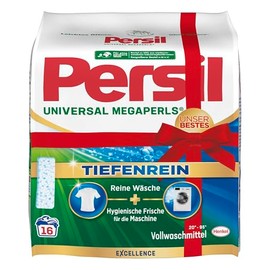 Persil Persil Universal Megaperls (16 Waschladungen), Vollwaschmittel mit Tiefenrein Technologie, Waschmittel für reine Wäsche & hygienische Frische für die Maschine, 20 °C bis 95 °C
