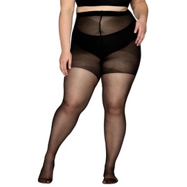 Vogue Curvy 20 Denier Transparent Tights Large Sizes/Plus Size Matt, 1 Pair, Black (1210 Black), 56-60 Große Größen