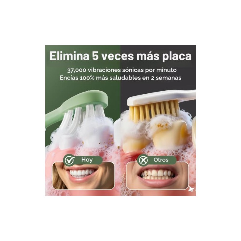 Oday Cepillo de dientes eléctrico Sonic para adultos con limpiador