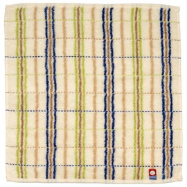 Nishio IBT-506-10 Imabari Towel Certified Hand Towel, Men's, Made in Japan, 100% Cotton, 9.8 inches (25 cm), Double-Sided Pile, Water Absorbent, Checkered Pattern, Gentleman's Imabari Towel