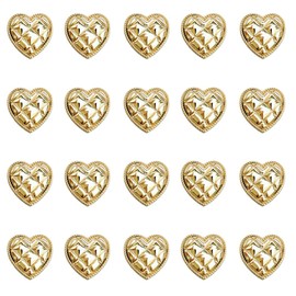 20PCS Gold Decorative Buttons Sewing Retro Metal Shank Buttons Suit Coat Buttons Antique Brass 20mm in Diameter Gold Heart Style