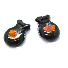 Black 1 Pair Spanish Small Chestnuts 6cm (2-6) Natural Pine Wood Size for Small Traditional Spanish People Gift for Spain Percussion Hand