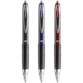 uni-ball Signo UMN-207 Retractable Gel Rollerball Pen - Black, Blue and Red (Pack of 3)