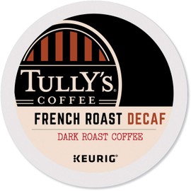 Tully's Coffee Decaffeinated French Roast, Extra Bold, 24-Count K-Cup for Keurig Brewers