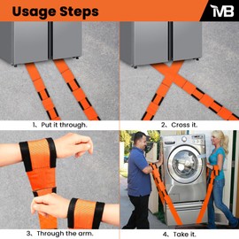 MAXBROTHERS Moving Straps for Lifting Furniture, 2-Person Lifting Straps Moving up to 850LBS, Wide Design 3.15in for Appliances, Mattresses，Furniture，with Cotton Gloves & Storage Bag