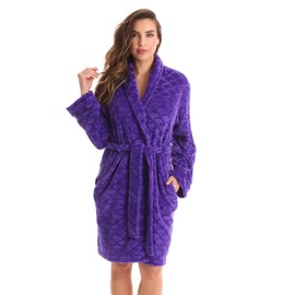 Just Love Kimono Robe Bath Robes for Women 6311-Purple-XL