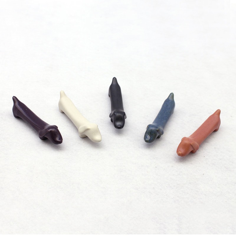 Dalsalt cute ceramic chopstick spoon stand dog cat spoon rest
