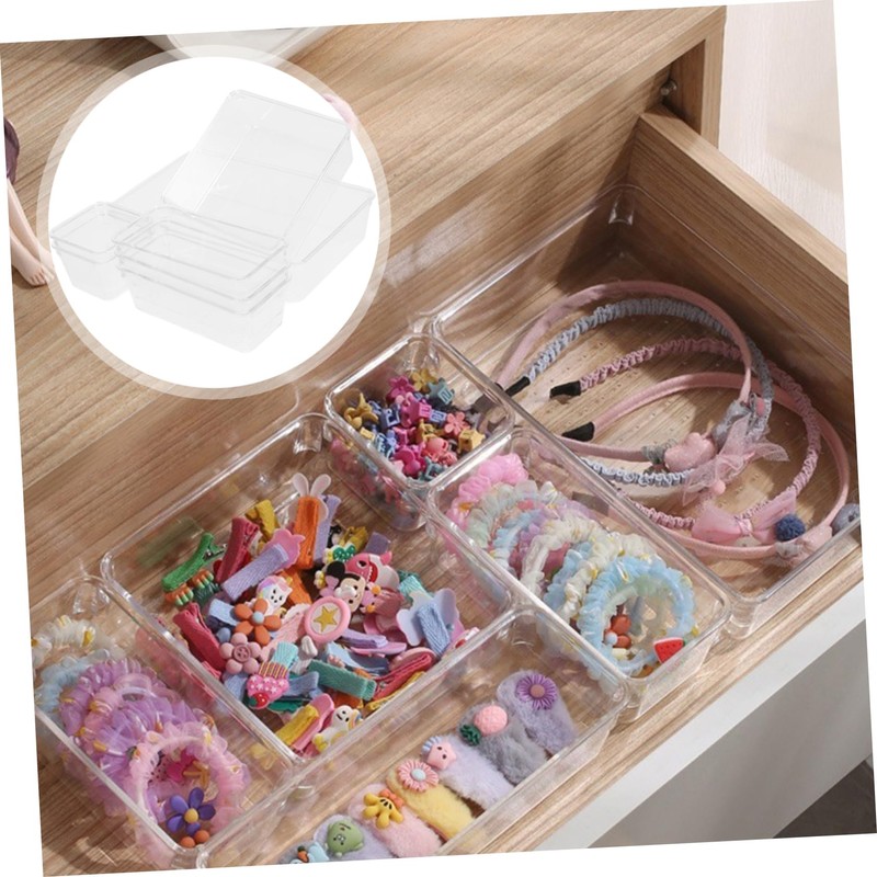 iplusmile 7pcs Desk Drawer Organizer Plastic Storage Bins Versatile Organizer