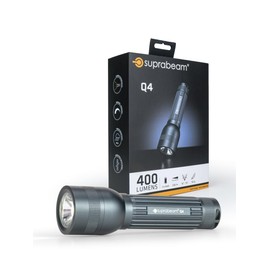 Suprabeam Q4 LED Flashlight 400 Lumens IPx4 Splash Waterproof Sliding Hyperfocus High Strength Aluminum