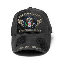 Air Force One Presidential Crew Hat Washington DC Hat Baseball Cap (Black Denim)