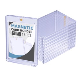 Adevar 35PT Magnetic Card Holder for Trading Cards Sleeves Card Saver Trading Card Sleeves for Standard Cards, Yugioh Cards, Sports Cards, Football Cards, TCG Cards, Top Loads, Pack of 15