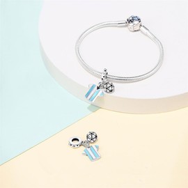 Football and Athlete Sport Shirt Pendant Charm Football Uniforms Dangle Charm 925 Sterling Silver Sport Charm for Woman Bead, Jewelry Beads Gifts for Family Women Bracelet&Necklace.