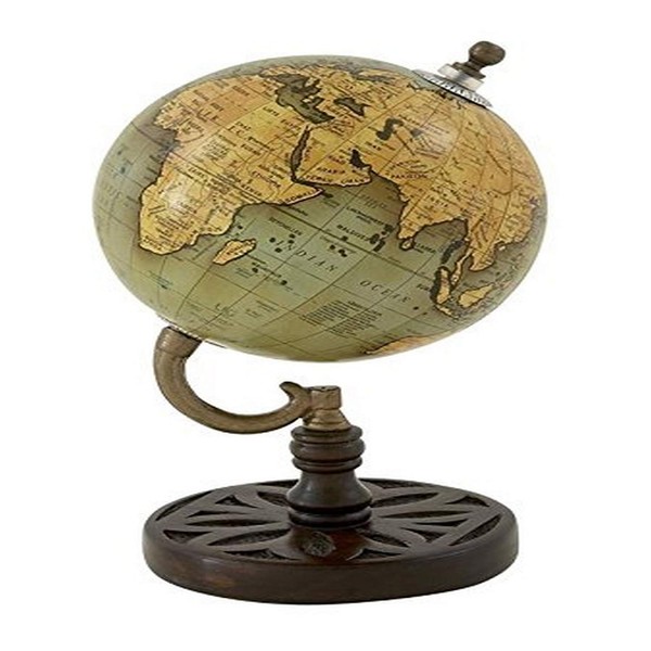Deco 79 Wood Globe, 5" x 5" x 9", Green