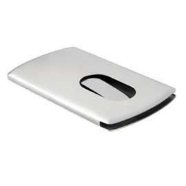 Operitacx 2Pcs Stainless Steel Business Card Holder Slide Out Design for Id Credit Cards Brushed Steel for Cards Portable Organizer for Professionals