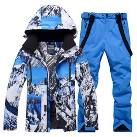 Men's Ski Suit Waterproof Snow Suits Two Piece Snowboard Jacket and Pants Set Outdoor Windproof Winter Warm Snowsuits
