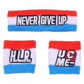 EWS John Cena HLR Red White Blue USA Headband Wristband Set
