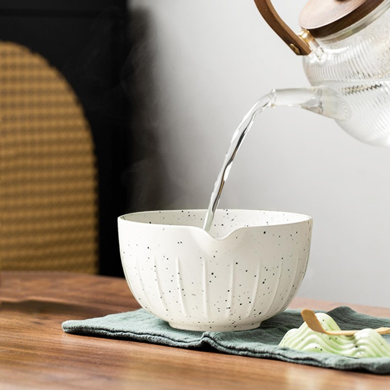 Matcha Tea Set with Whisk and Bowl, Bamboo Matcha Whisk