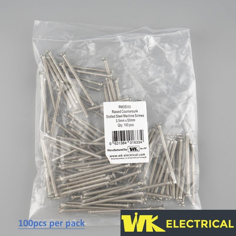 Machine Screws 100pcs for UK Wall Sockets - Raised Countersunk