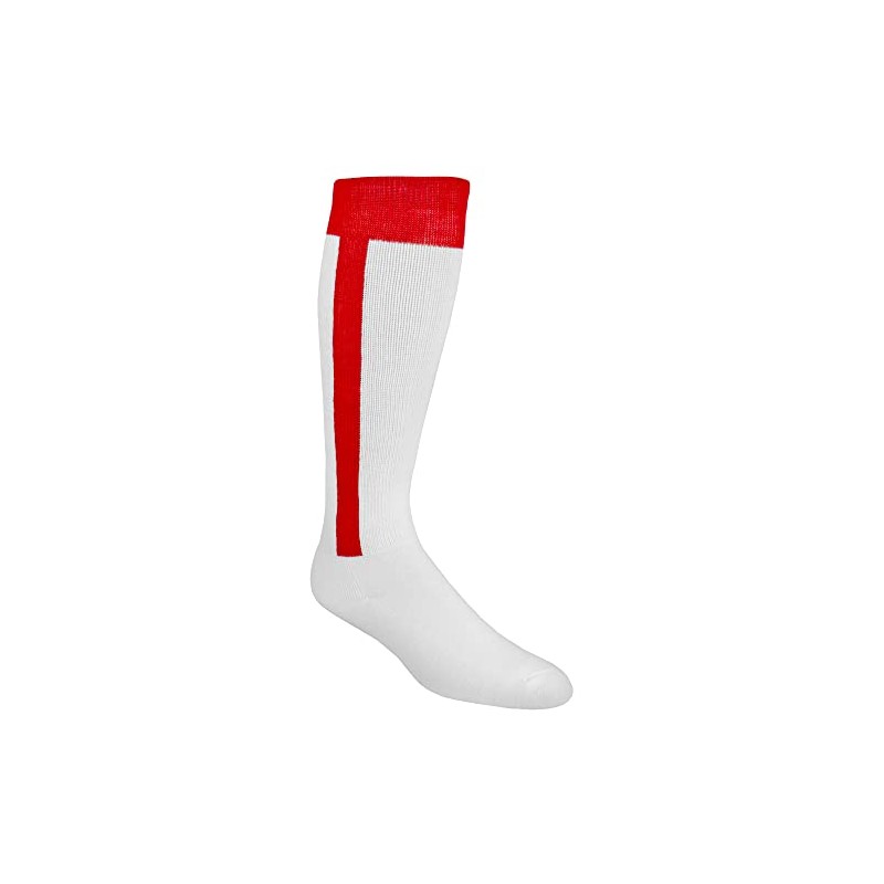 Epic Adult 2- in-1 Stirrup White/Red Baseball Knee-High Socks (Footed)