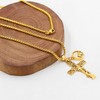 JunyiDIY Jewelry Gold Faith Necklace - Cross Tree of Life