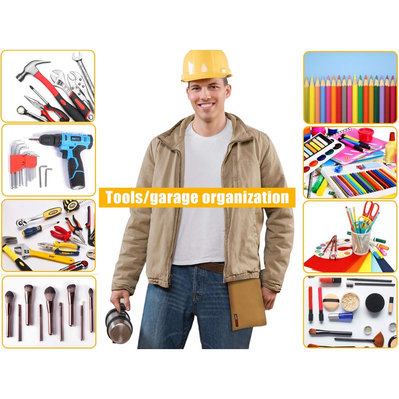 Utility Canvas Zipper Tool Bag - Heavy Duty Tools Pouch