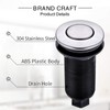 SINKINGDOM Garbage Disposal SinkTop Air Switch Kit with Long Button,Brass