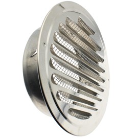 FDXGYH 3 Inch Round Air Vent Stainless steel Louver Grille Cover White Soffit Vent with Built-in Screen Mesh for Kitchen/Bathroom/Study-Room/Office Ventilation