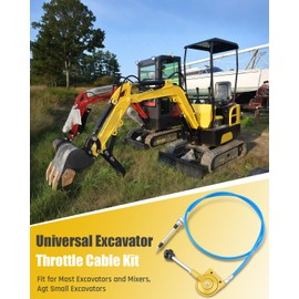Universal Throttle Cable Kit for Excavators and Mixers Replacement Parts, 2m