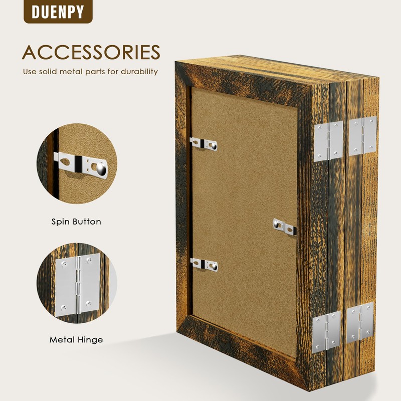 DUENPY 4 Folding 4x6 Picture Frame Horizontal Engineered Wood Accordion