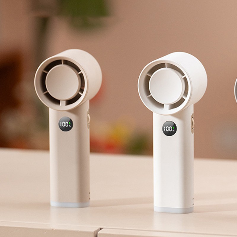 Handheld Fan LED Display Power Adjustable Portable Fan Night Light