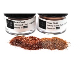 Luxe Cake (2 Pack) Rose Gold Luxury Diamond Dust (Rose Gold Glitter & Luster Dust Set), 11 grams total, USA Made