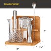 Mixeries Crystal Cocktail Mixing Glass Set with Bamboo Stand -