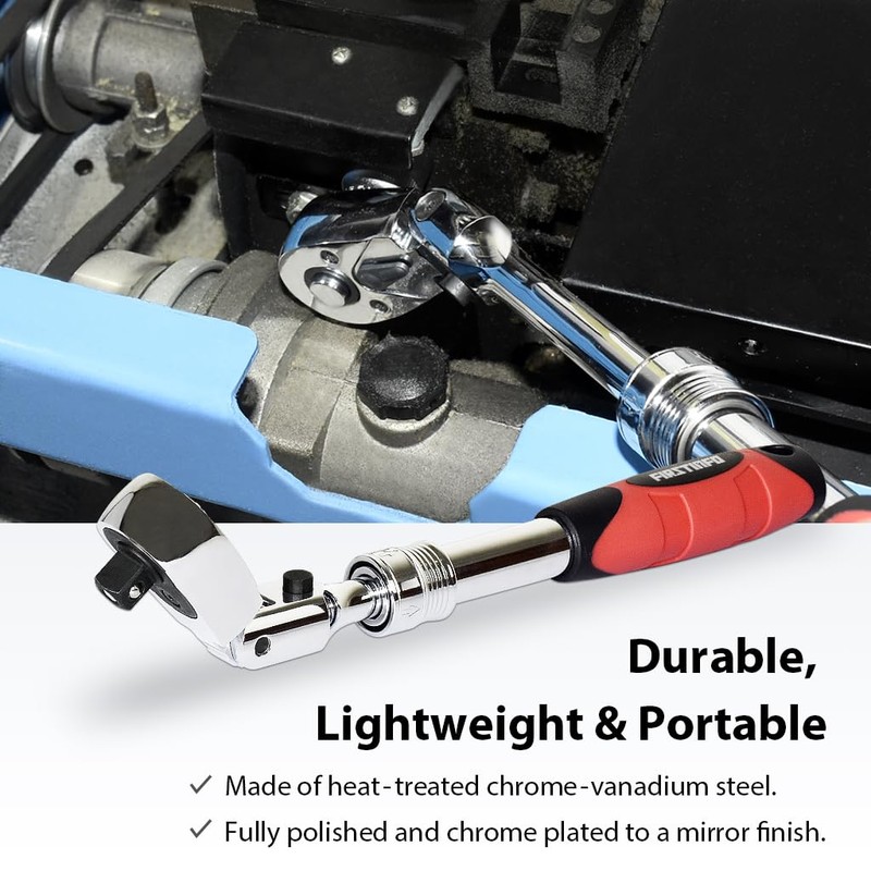 FIRSTINFO F3222NC 3/8-Inch Drive Locking & Flexible Extendable Ratchet Wrench