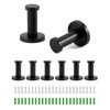 QWORK® 8Pcs Black Round Wall Hooks, 55 mm Coat Hook,