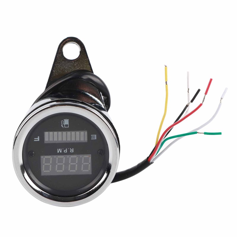 Motorcycle Digital Tachometer Tacho Speedometer Gauge 2 Airguide Cylinder Modified