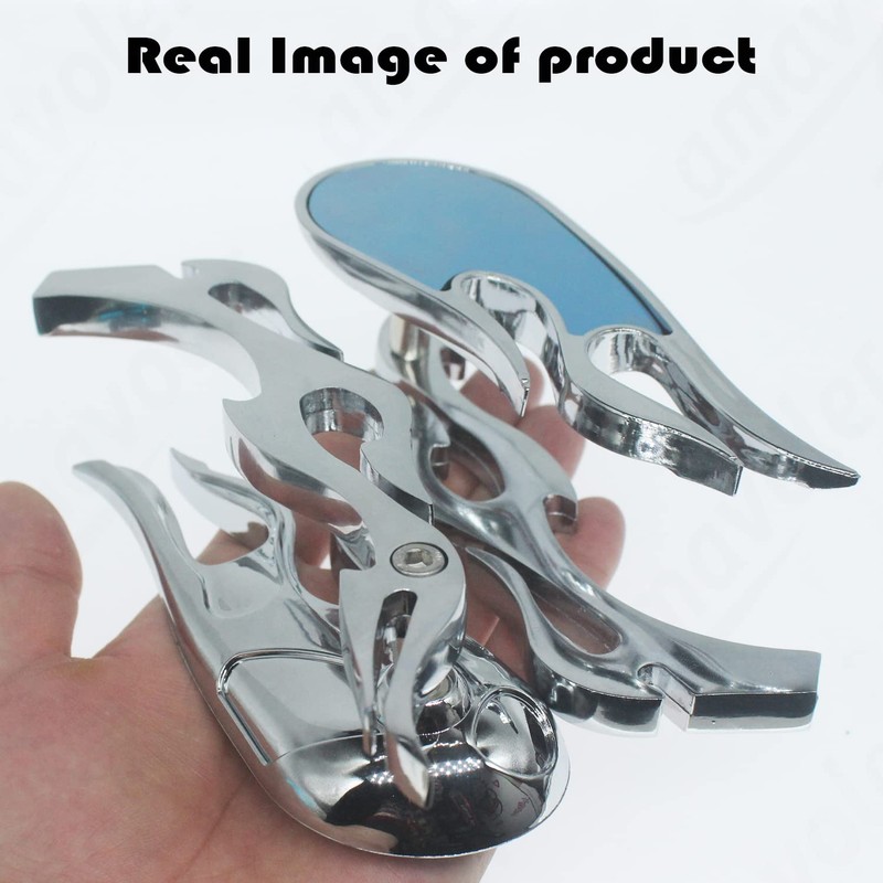 Amavoler Chrome Motorcycle Rearview Side Mirrors For Sportster XL 883