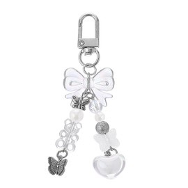 simarro Girly Keychain Silver, Cute Keychain Keyrings For Women Girls, Metal Key Ring Small Gift for Key Bag Purse Accessories