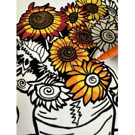 Colorvelvet Sunflowers Small Size Picture 21 X 29.7Cm-Made in Italy