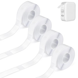 4 Rolls Label Tape Suitable for Label Printers Waterproof 12 x 40 mm Label Tape Print Barcode, Name, Date, Price etc. Suitable for Home, Office, School (White, 180 Labels/Roll)