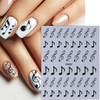 6 Sheets Musical Note Nail Stickers 3D Self Adhesive Music