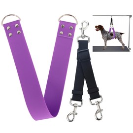 Pet Dog Grooming Belly Straps - Pet Dog Grooming Loops Grooming Helper Purple Groomer Belly Support Band Wide Waterproof PVC Belly Loop Grooming Belly Band for Pet Bathing Purple-Short