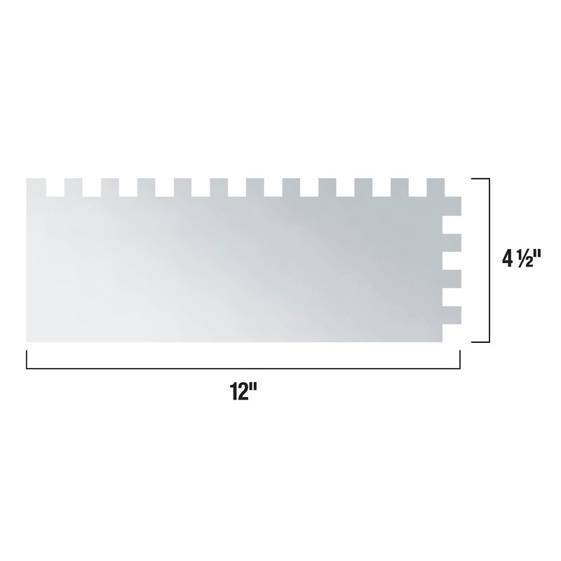 QEP Xtreme Cork Handle Stainless Steel Trowel Square Notch 1/2"