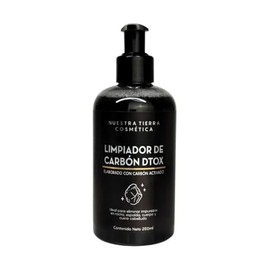 Nuestra Tierra Cosmética Limpiador de Carbón Dtox, con Carbón Activado, Purificante para Rostro, Cuerpo y Cabello, 250ml