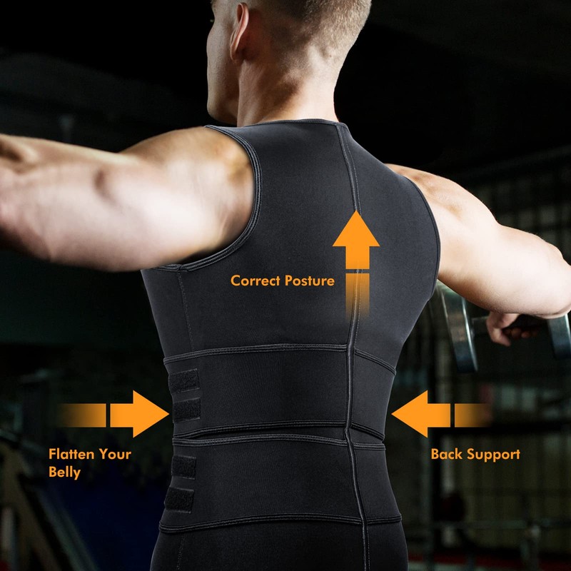 Sauna Vest Waist Trainer for Men - Mens Sauna Suit